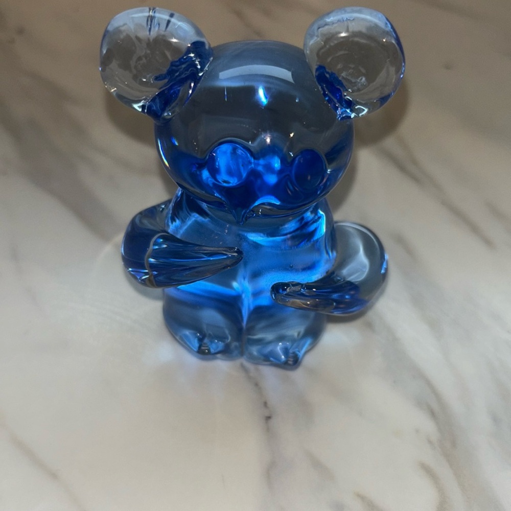Koala bear paperweight blue glass fine art gallery 3” figurine